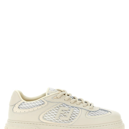 Fendi Beige Calfskin Platform Sneakers