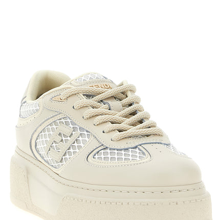 Fendi Beige Calfskin Platform Sneakers