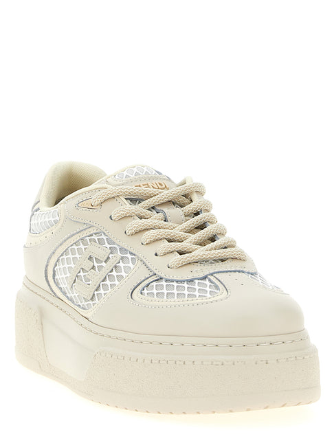 Fendi Beige Calfskin Platform Sneakers