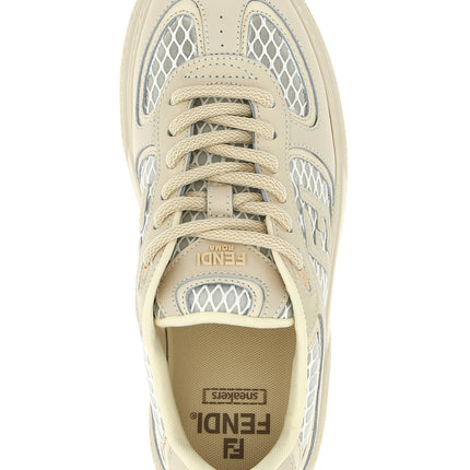 Fendi Beige Calfskin Platform Sneakers