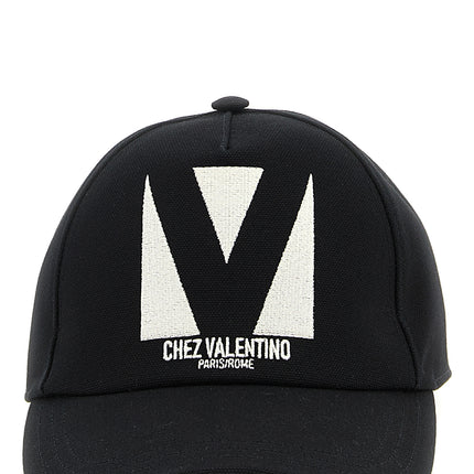 Valentino Garavani Black Cotton Cap (Baseball Hat)