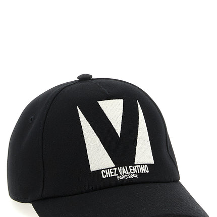 Valentino Garavani Black Cotton Cap (Baseball Hat)