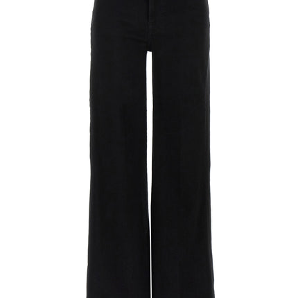 7 For All Mankind Black Cotton Flared Jeans