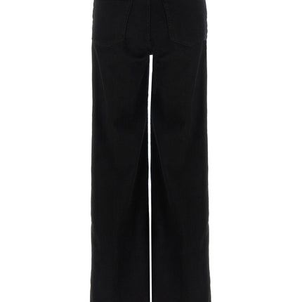 7 For All Mankind Black Cotton Flared Jeans