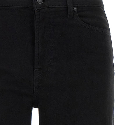 7 For All Mankind Black Cotton Flared Jeans