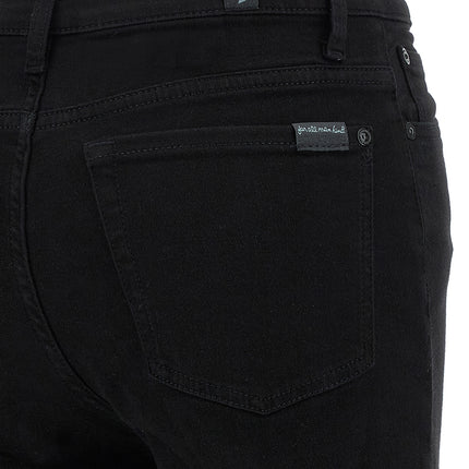 7 For All Mankind Black Cotton Flared Jeans