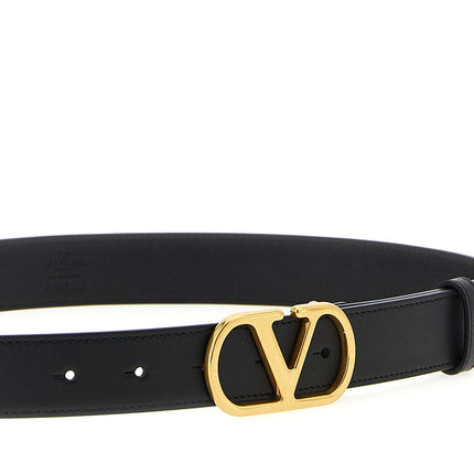 Valentino Garavani Black Calfskin Regular Belt