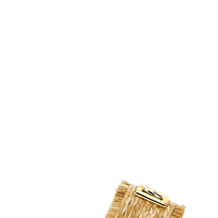 Dolce & Gabbana Brown Raffia Slides