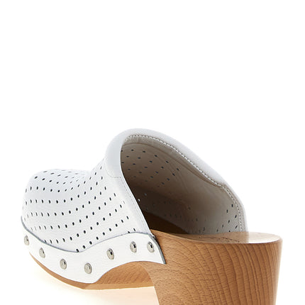 Balenciaga White Calfskin Clogs