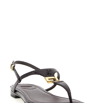 Fendi Purple Elastane Flat Sandals
