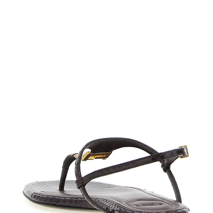 Fendi Purple Elastane Flat Sandals