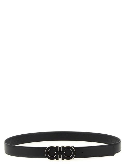 Ferragamo Black Calfskin Regular Belt