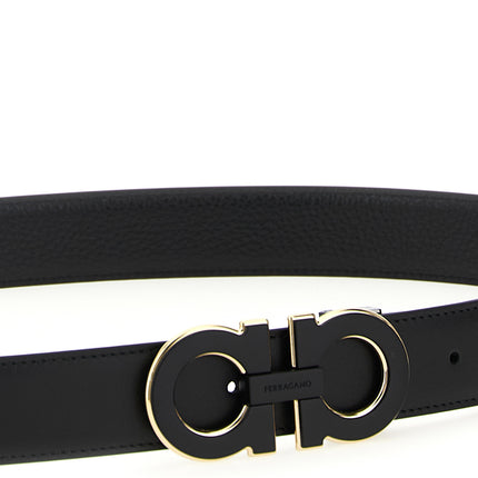 Ferragamo Black Calfskin Regular Belt