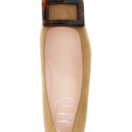 Roger Vivier Beige Goatskin Mid Heel Pumps
