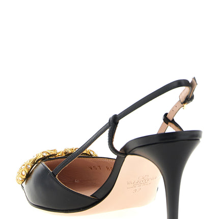 Valentino Garavani Black Calfskin High Heel Pumps