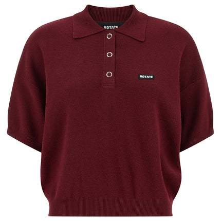ROTATE BIRGER CHRISTENSEN Bordeaux Mohair Polo Shirt