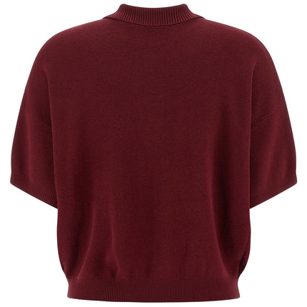 ROTATE BIRGER CHRISTENSEN Bordeaux Mohair Polo Shirt