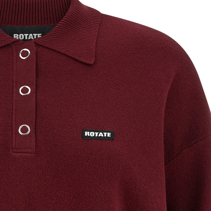 ROTATE BIRGER CHRISTENSEN Bordeaux Mohair Polo Shirt