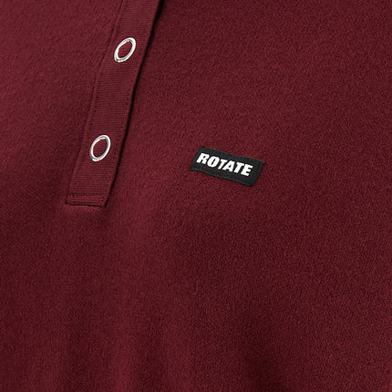 ROTATE BIRGER CHRISTENSEN Bordeaux Mohair Polo Shirt