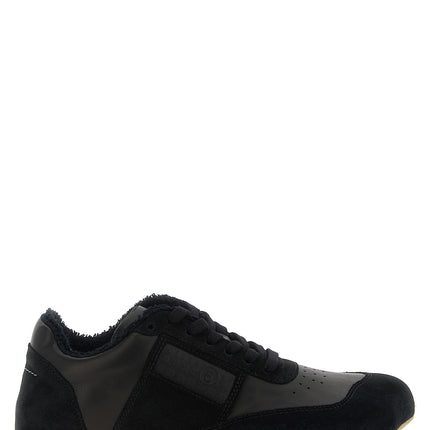 MM6 Maison Margiela Black Calfskin Athletic Sneakers