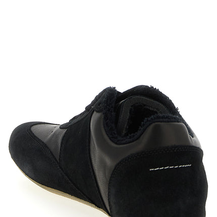 MM6 Maison Margiela Black Calfskin Athletic Sneakers