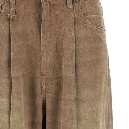 R13 Brown Cotton High-Waisted Jean