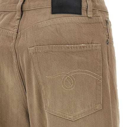 R13 Brown Cotton High-Waisted Jean