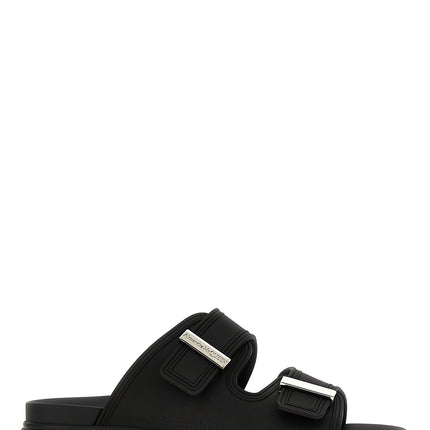 Alexander McQueen Black Rubber Slides