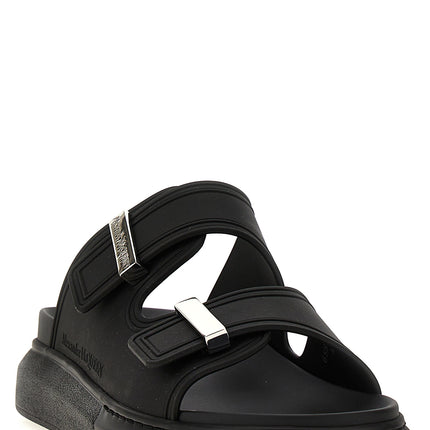 Alexander McQueen Black Rubber Slides