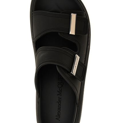 Alexander McQueen Black Rubber Slides