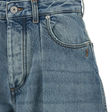 Jacquemus Blue Cotton High-Waisted Jean