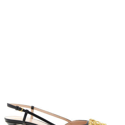 Valentino Garavani Black Calfskin Mid Heel Pumps