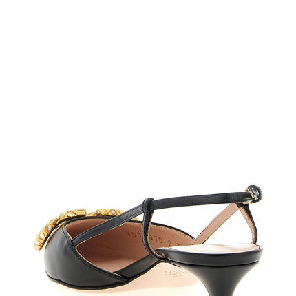 Valentino Garavani Black Calfskin Mid Heel Pumps