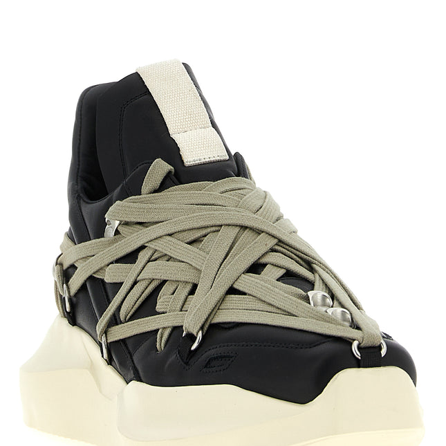 Rick Owens Black Calfskin Athletic Sneakers