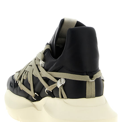 Rick Owens Black Calfskin Athletic Sneakers