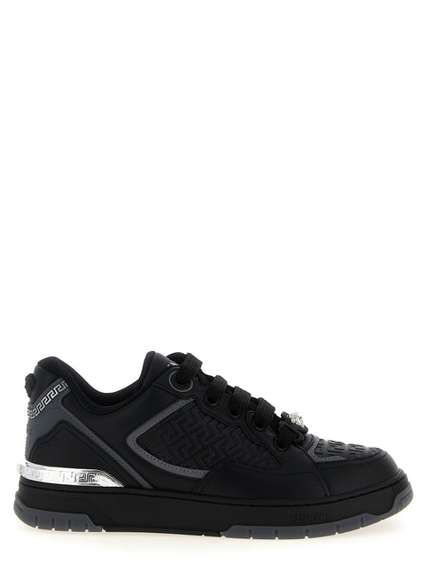 Versace Black Calfskin Athletic Sneakers