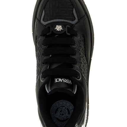 Versace Black Calfskin Athletic Sneakers