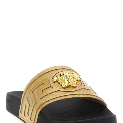 Versace Gold Glass Slides