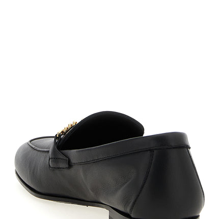 Versace Black Calfskin Slip-On Loafers