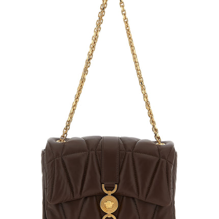 Versace Brown Lamb Leather Shoulder Bag