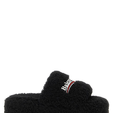 Balenciaga Black Polyester Slides