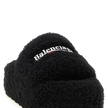 Balenciaga Black Polyester Slides