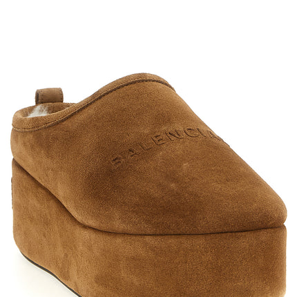 Balenciaga Brown Calfskin Mules