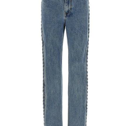 ROTATE BIRGER CHRISTENSEN Blue Cotton Straight-Leg Jeans