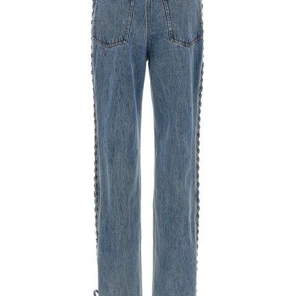 ROTATE BIRGER CHRISTENSEN Blue Cotton Straight-Leg Jeans