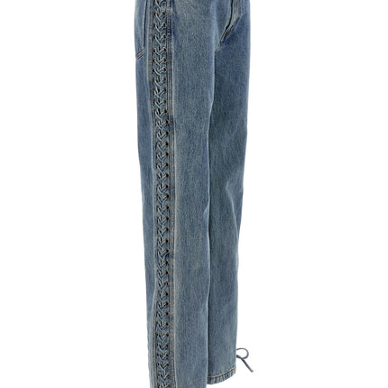 ROTATE BIRGER CHRISTENSEN Blue Cotton Straight-Leg Jeans