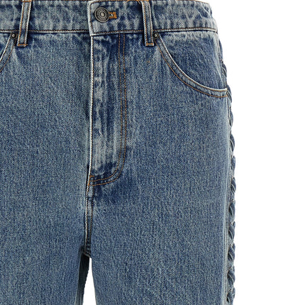 ROTATE BIRGER CHRISTENSEN Blue Cotton Straight-Leg Jeans