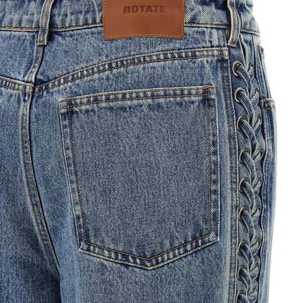 ROTATE BIRGER CHRISTENSEN Blue Cotton Straight-Leg Jeans