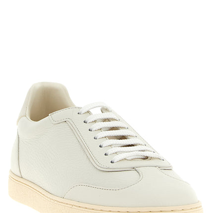 Brunello Cucinelli White Goatskin Low Top Sneakers