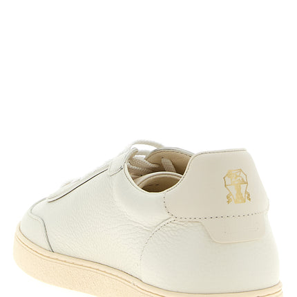 Brunello Cucinelli White Goatskin Low Top Sneakers